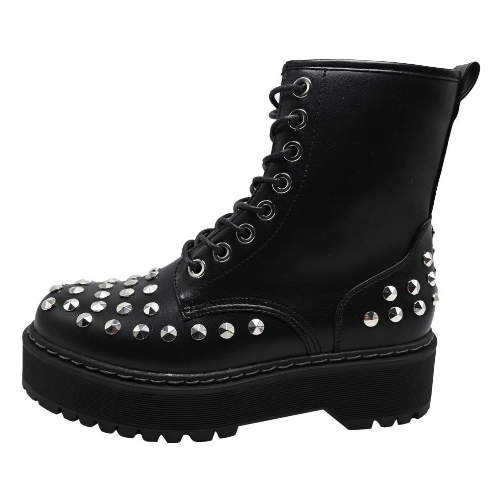 Steve Madden Studded Spiked Lace-Up Combat Boots